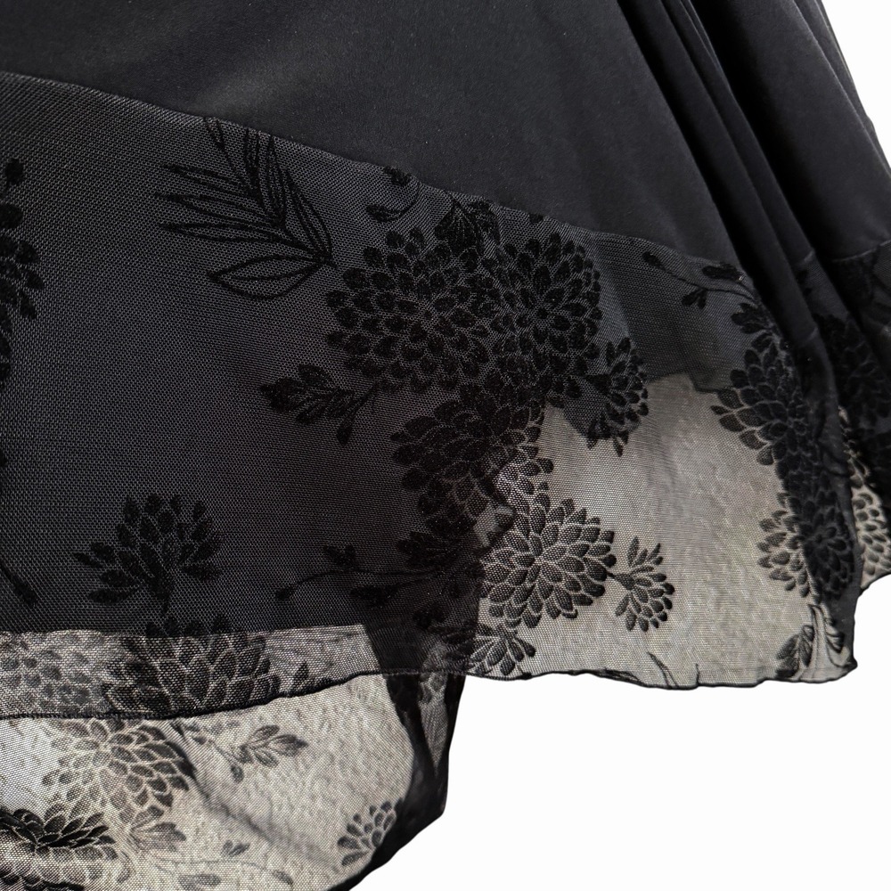 Sympli Womens Black Asymmetrical Tunic Top Velvet Burnout Size 8 Made In Canada - Picture 7 of 10